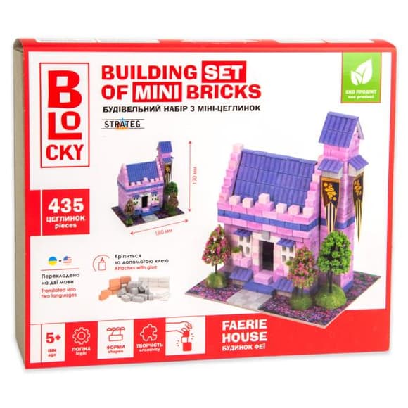 3D пазл Strateg Blocky з мініцеглинок Будиночок феї (31020)