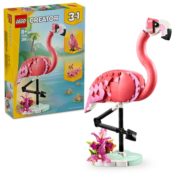Конструктор LEGO Creator Дикі тварини рожевий фламінго 288 деталей (31170)