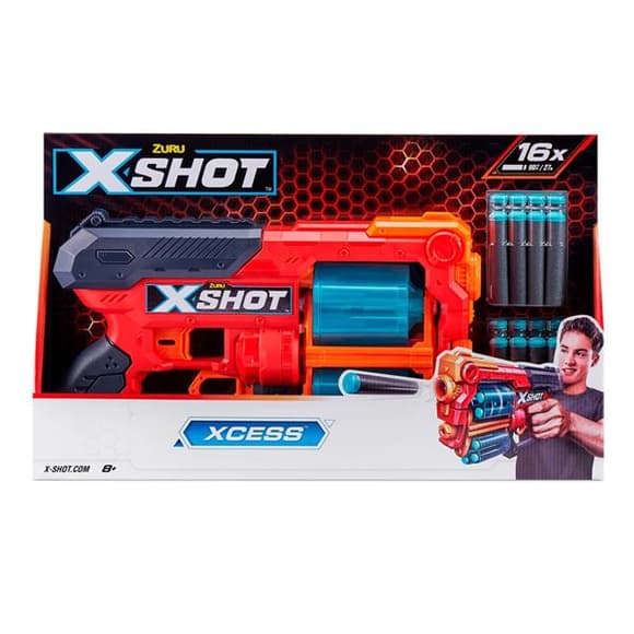 Скорострел ьный бластер X-Shot Red Excel Xcess TK-12 с 16 патронами (36436R)