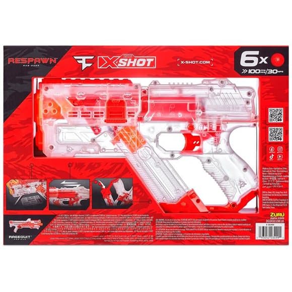 Швидкострільний бластер X-Shot Chaos Faze Respawn 12 кульок (36499)