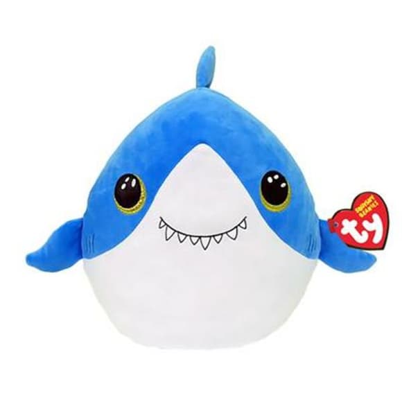Мягкая игрушка-подушка TY Squish a Boos Акула Фінслі 40 см (39366)