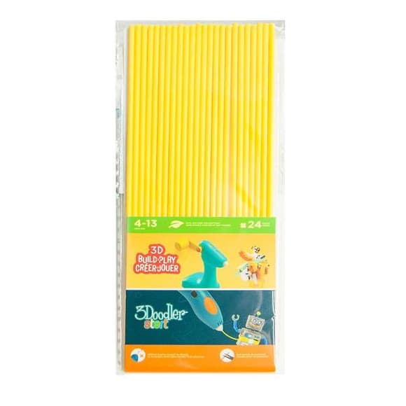 Набір стрижнів для 3D-ручки 3Doodler Start жовтий 24 шт. (3DS-ECO04-YELLOW-24)