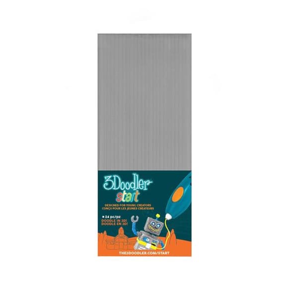 Набір стрижнів для 3D-ручки 3Doodler Start сірий 24 шт. (3DS-ECO08-GREY-24)