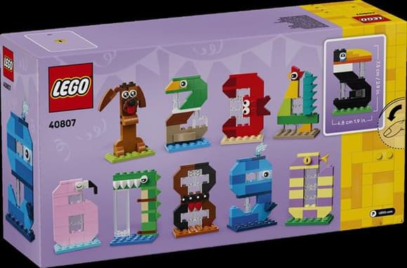 Конструктор LEGO® Цифры на день рождения Животный декор, 281 деталь (40807)