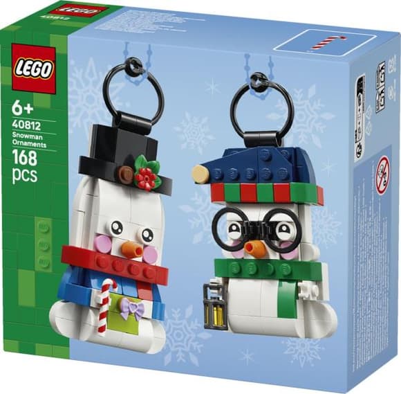 Конструктор LEGO® Прикраси зі сніговиком Різдвяний декор Святкові прикраси (40812)
