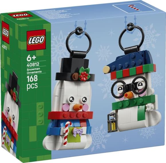 Конструктор LEGO® Прикраси зі сніговиком Різдвяний декор Святкові прикраси (40812)
