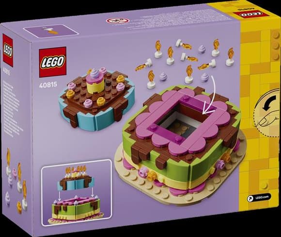 Конструктор LEGO® Торт на день рождения с украшениями, веселый подарочный набор, декор для стола, 219 деталей (40815)