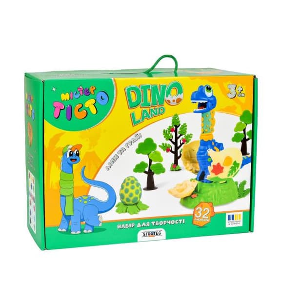Набір для ліплення Strateg Dino Land укр. мовою (41035)
