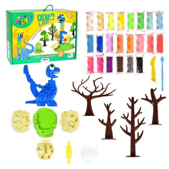 Набір для ліплення Strateg Dino Land укр. мовою (41035)