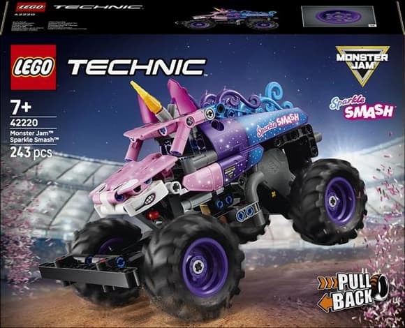 Конструктор LEGO Technic Monster Jam™ Sparkle Smash™ із функцією «Pull-Back» 243 Деталі (42220)