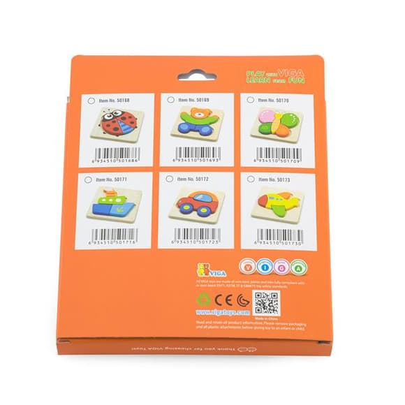 Деревянный мини-пазл Viga Toys Самолетик (50173)