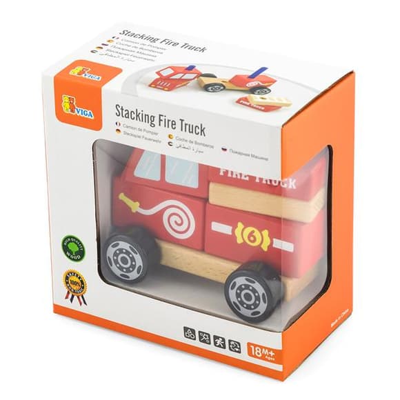 Дерев'яна пірамідка Viga Toys Пожежна машинка (50203FSC)
