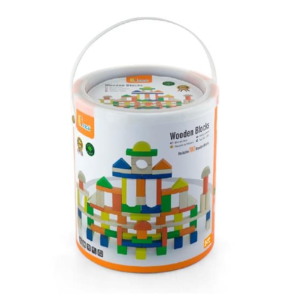 Набор деревянных блоков Viga Toys Большая стройка 100 шт. 2,5 см (50334)