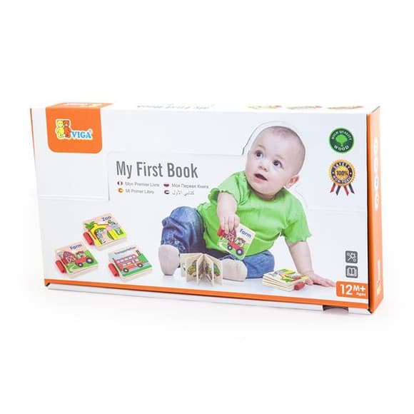 Деревянная книжка Viga Toys Первые английские слова (50386)