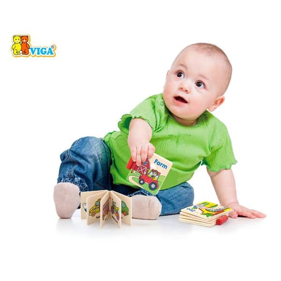 Деревянная книжка Viga Toys Первые английские слова (50386)