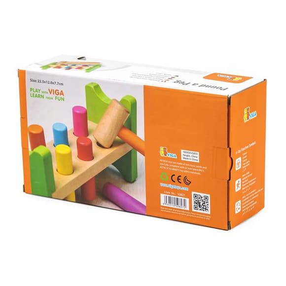 Деревянная стучалка Viga Toys Гвоздики (50827)