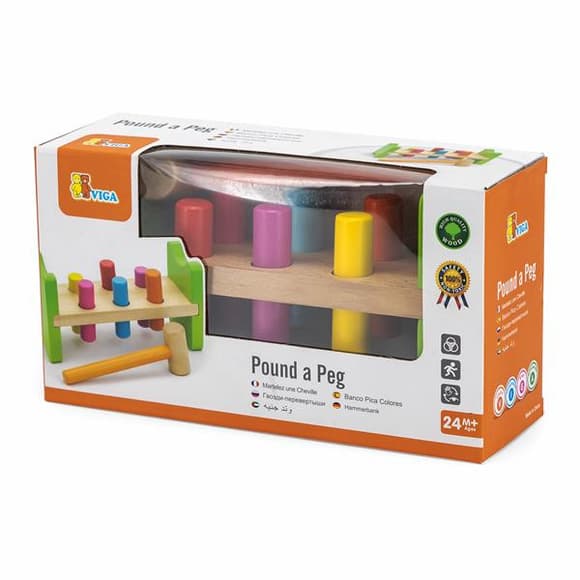 Деревянная стучалка Viga Toys Гвоздики (50827)