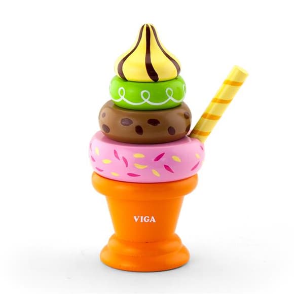 Дерев'яна пірамідка Viga Toys Морозиво помаранчевий (51322)