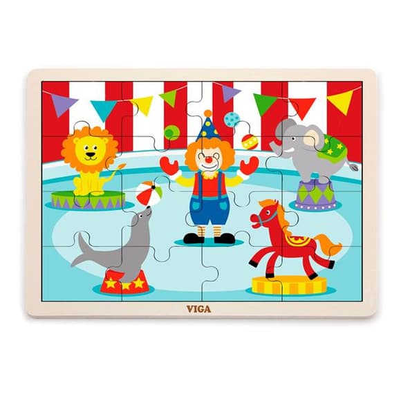 Деревянный пазл Viga Toys Цирк, 16 эл. (51455)