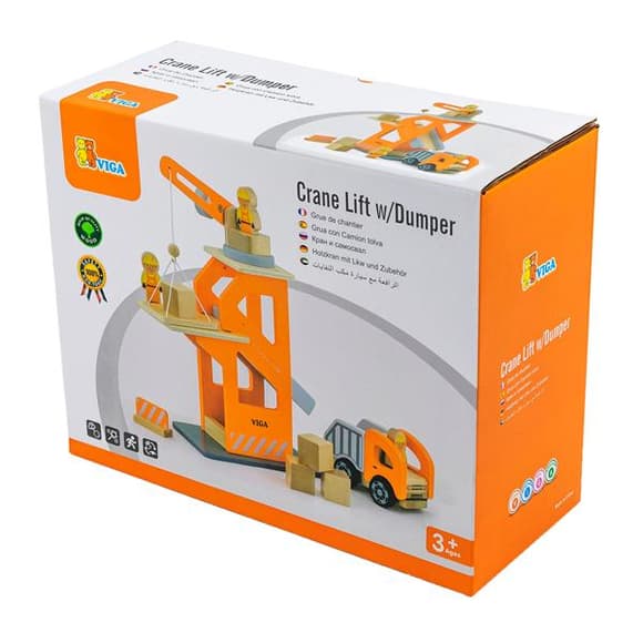 Деревянный набор Viga Toys Подъемный кран и самосвал (51616)