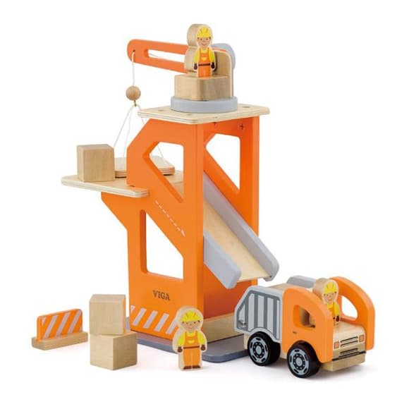 Деревянный набор Viga Toys Подъемный кран и самосвал (51616)