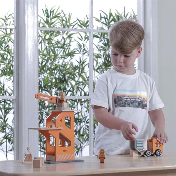 Деревянный набор Viga Toys Подъемный кран и самосвал (51616)