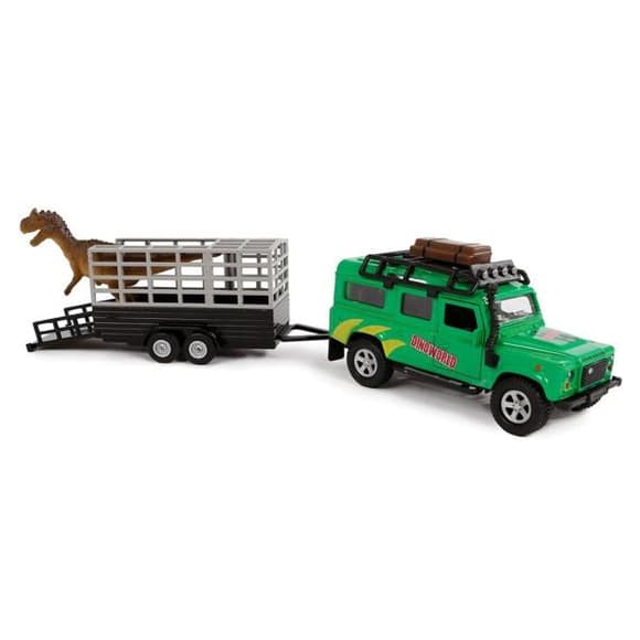 Игровой набор TechnoDrive Land Rover с прицепом и динозавром 29 см (520178.270)