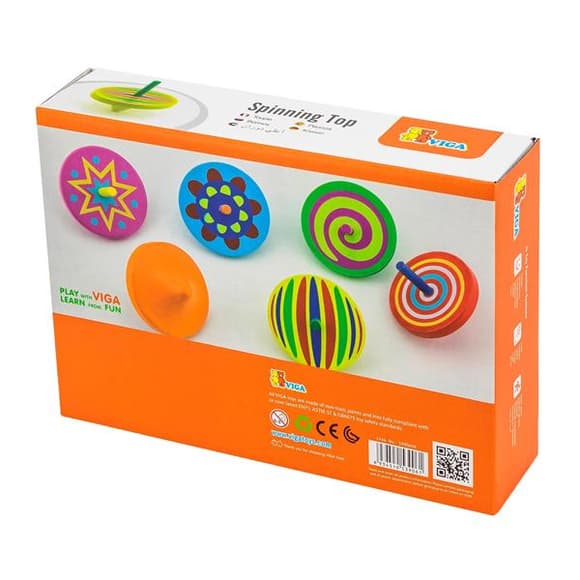 Деревянная игрушка Viga Toys Волчок 12 шт. в ассорт. (53906)