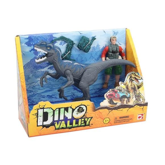 Игровой набор Dino Valley Опасный динозавр со звуком серый (542015)