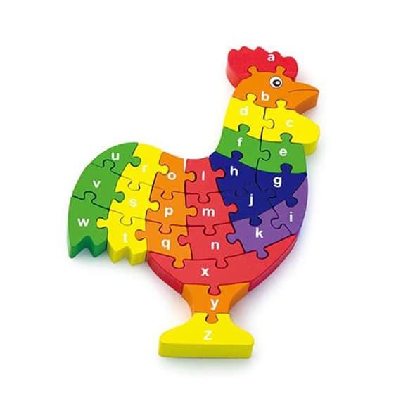 Деревянный пазл Viga Toys Петушок по буквам (55244N)