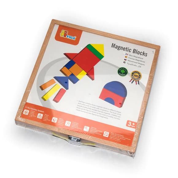 Набор магнитных блоков Viga Toys Формы и цвета (59687)