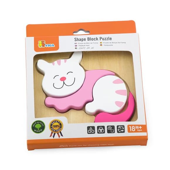 Деревянный мини-пазл Viga Toys Кошечка (59930)
