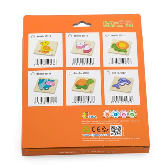 Деревянный мини-пазл Viga Toys Улитка (59931)