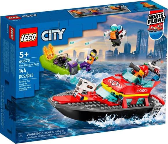 Конструктор LEGO City Човен пожежної бригади 144 деталі (60373)