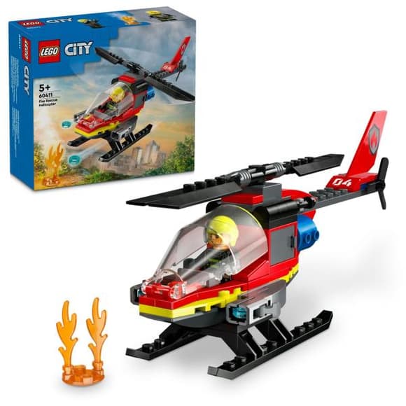 Конструктор LEGO City Пожежний рятувальний гелікоптер 85 деталей (60411)