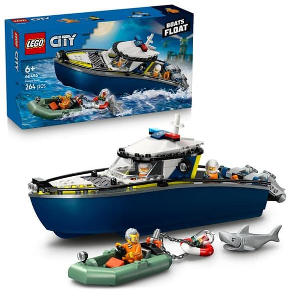 Конструктор LEGO City Переслідування на поліцейському катері 264 деталі (60456)