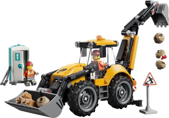 Конструктор LEGO® City Жёлтый экскаватор-погрузчик — строительная игрушка, 301 деталь (60480)