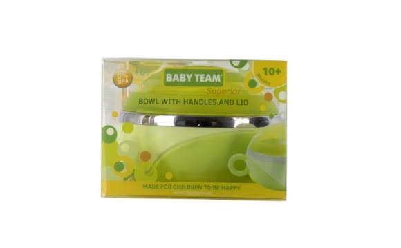 Тарілка глибока Baby Team з кришкою та ручками з нержавіючої сталі (6092)