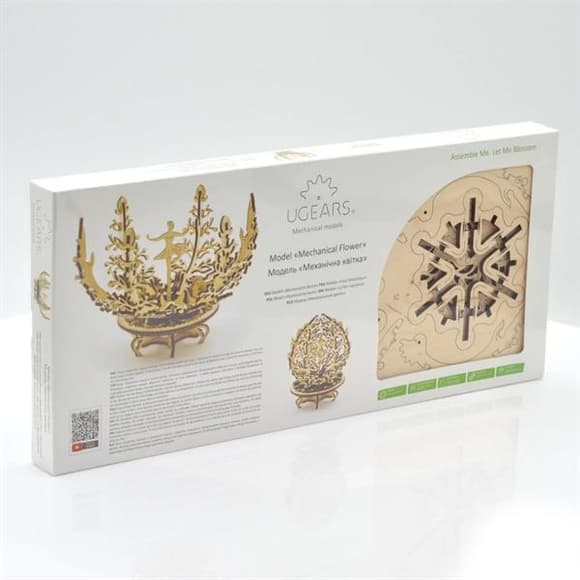 Деревянный механический 3D конструктор Ugears Механический цветок (70019)
