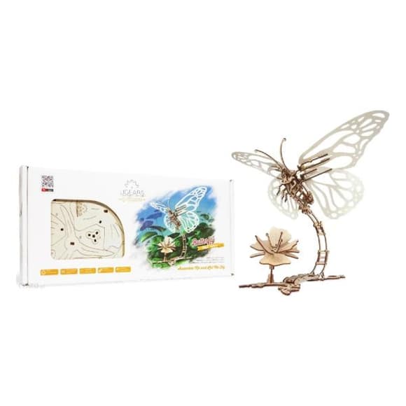 Деревянный механический 3D конструктор Ugears Бабочка (70081)