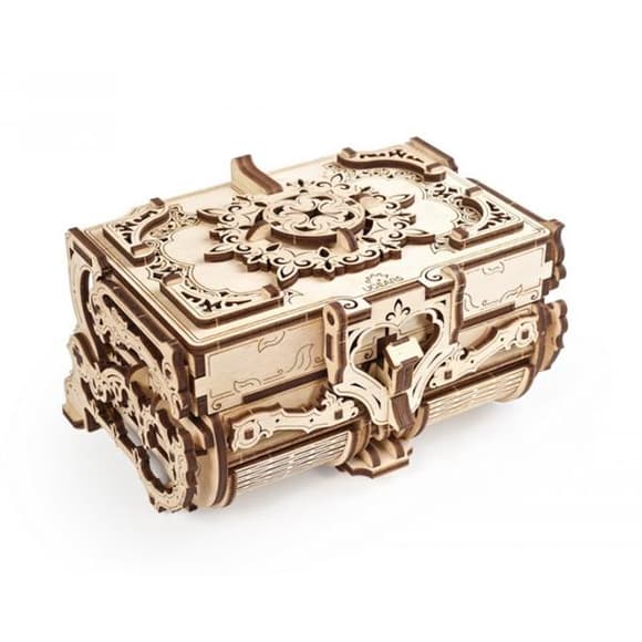 Деревянный механический 3D конструктор Ugears Антикварная шкатулка (70089)