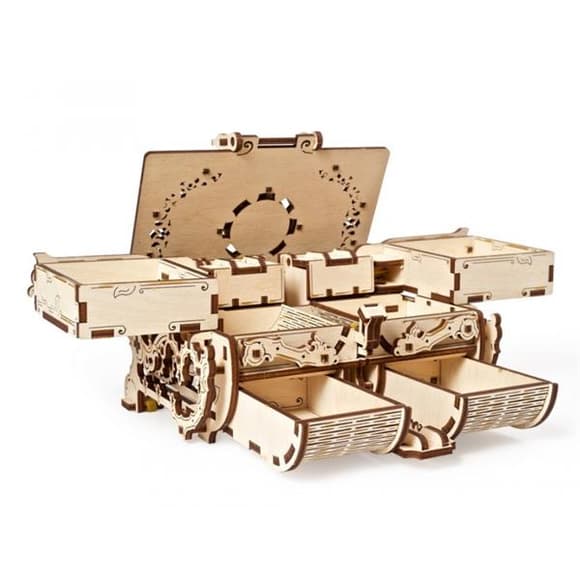 Деревянный механический 3D конструктор Ugears Антикварная шкатулка (70089)