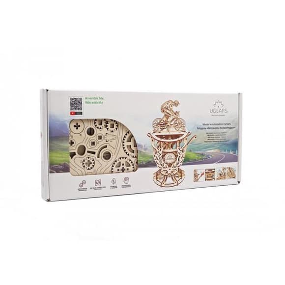 Деревянный механический 3D конструктор Ugears Автоматон Велосипедист (70148)