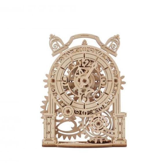 Деревянный механический 3D конструктор Ugears Винтажный будильник (70163)