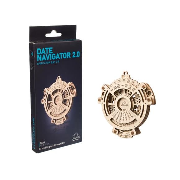 Деревянный механический конструктор 3D Ugears Навигатор дат 2.0 (70218)