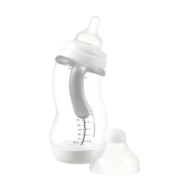 Антиколікова пляшечка Difrax S-bottle Wide XL із силіконовою соскою та ручками 310 мл білий (707XL)