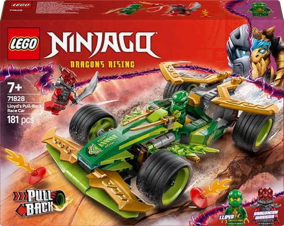 Конструктор LEGO NINJAGO Автомобиль для гонок Ллойда с инерционным двигателем 181 деталь (71828)