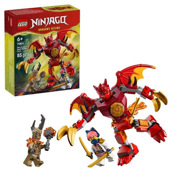 Конструктор LEGO Ninjago Бойовий набір робота Дракона Кая 85 Деталей (71851)