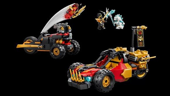 Конструктор LEGO® NINJAGO® Комбіновані транспортні засоби Кая та Коула Іграшка, 394 деталі (71864)