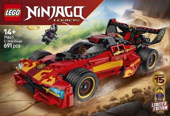 Конструктор LEGO® NINJAGO® Переслідувач ніндзя X-1 — 15-та річниця, 691 деталь (71867)